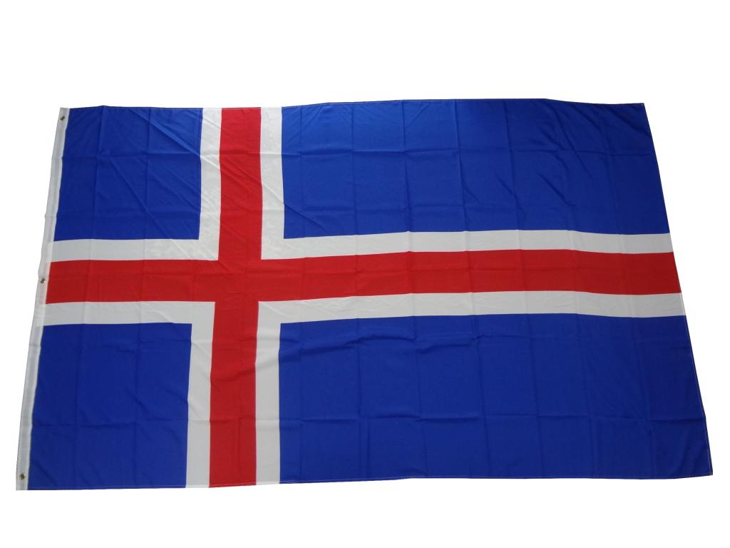 Flagge Fahne Island 250 x 150 cm mit 3 Messingösen 100g/m² Stoffgewicht Hissfahne Hissflagge