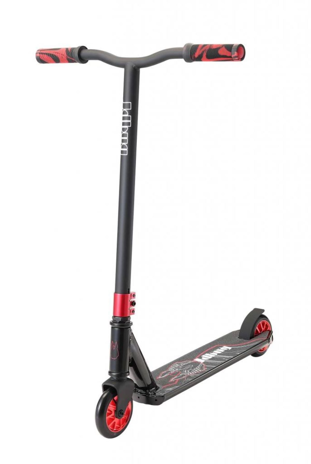 JD Bug Freestyle Stunt Scooter schwarz rot Anubis Tretroller Stuntroller bis 100kg belastbar
