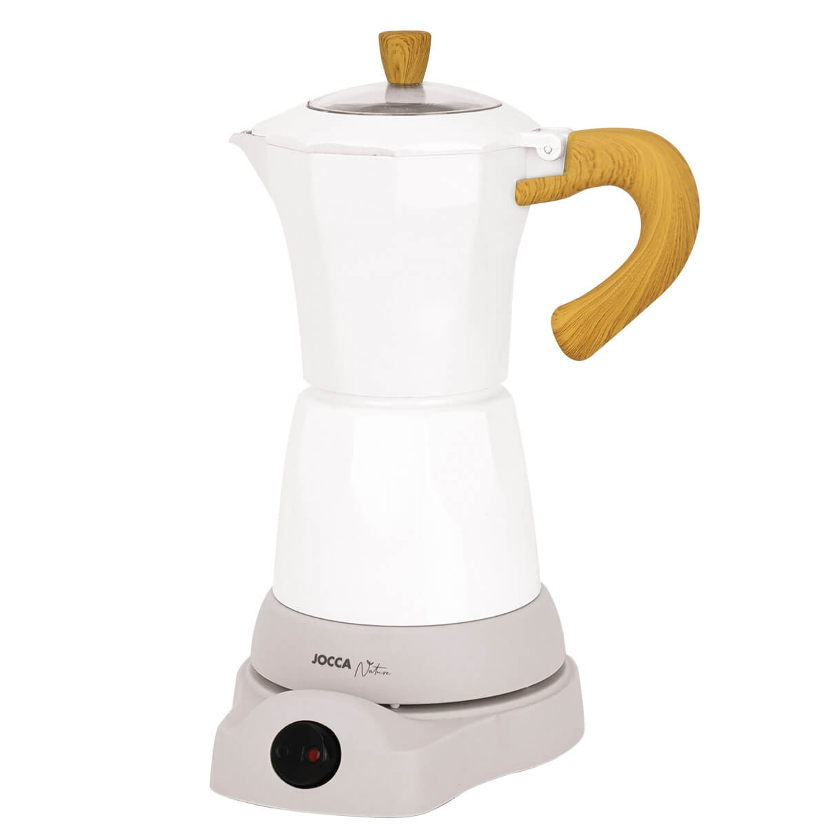 Jocca elektrische Espresso Kaffeemaschine in weiß für bis zu 6 Tassen mit 360° drehbarem Kopf