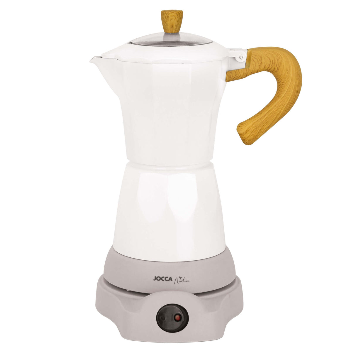 Jocca elektrische Espresso Kaffeemaschine in weiß für bis zu 6 Tassen mit 360° drehbarem Kopf