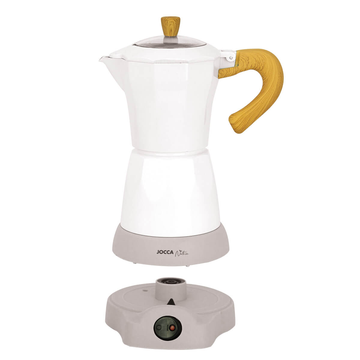 Jocca elektrische Espresso Kaffeemaschine in weiß für bis zu 6 Tassen mit 360° drehbarem Kopf