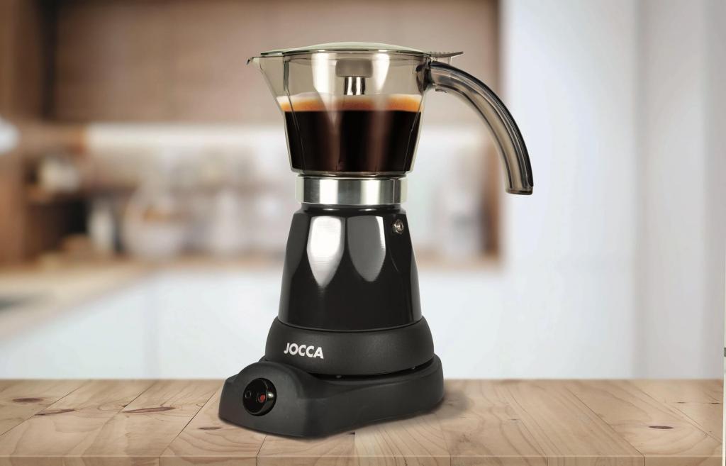 Jocca elektrische Espresso Kaffeemaschine in schwarz für bis zu 6 Tassen mit 360° drehbarem Kopf