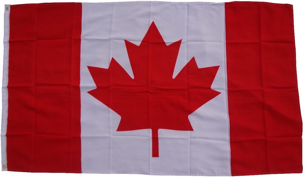 XXL Flagge Kanada 250 x 150 cm Fahne mit 3 Ösen 100g/m² Stoffgewicht Hissflagge Mast