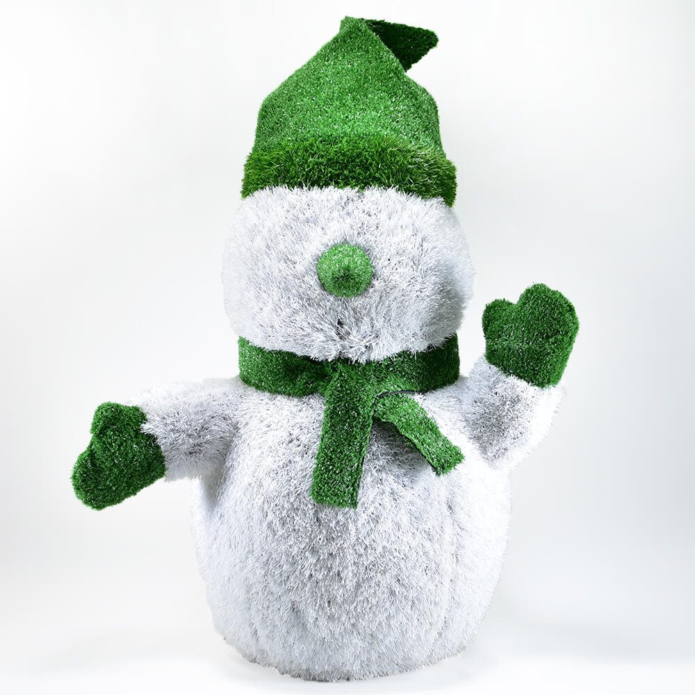 AniPlants Grasfigur Schneemann 100 cm Frontalansicht