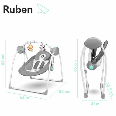 Lionelo Ruben Babywippe tÃ¼rkis Vorderansicht