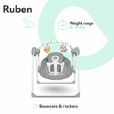 Lionelo Ruben türkis Babyschaukel Schaukel Wippe Babywippe mit Moskitonetz 0-12 kg