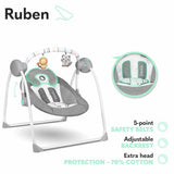 Lionelo Ruben türkis Babyschaukel Schaukel Wippe Babywippe mit Moskitonetz 0-12 kg