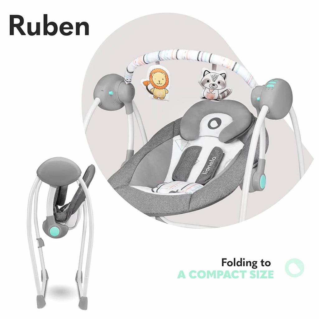 Lionelo Ruben türkis Babyschaukel Schaukel Wippe Babywippe mit Moskitonetz 0-12 kg