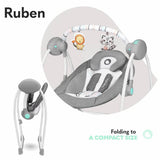 Lionelo Ruben türkis Babyschaukel Schaukel Wippe Babywippe mit Moskitonetz 0-12 kg