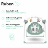 Lionelo Ruben türkis Babyschaukel Schaukel Wippe Babywippe mit Moskitonetz 0-12 kg