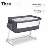 Lionelo Theo concrete Baby Beistellbett Kinderbett grau Babybett Zustellbett
