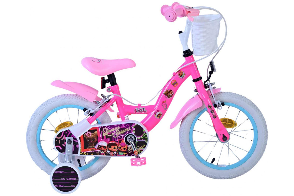 Volare LOL Surprise Kinderfahrrad für Mädchen - 14 Zoll in Rosa mit Zweihandbremsen