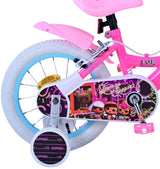 Volare Dolls Kinderfahrrad für Mädchen - 14 Zoll in Rosa mit Handbremsen