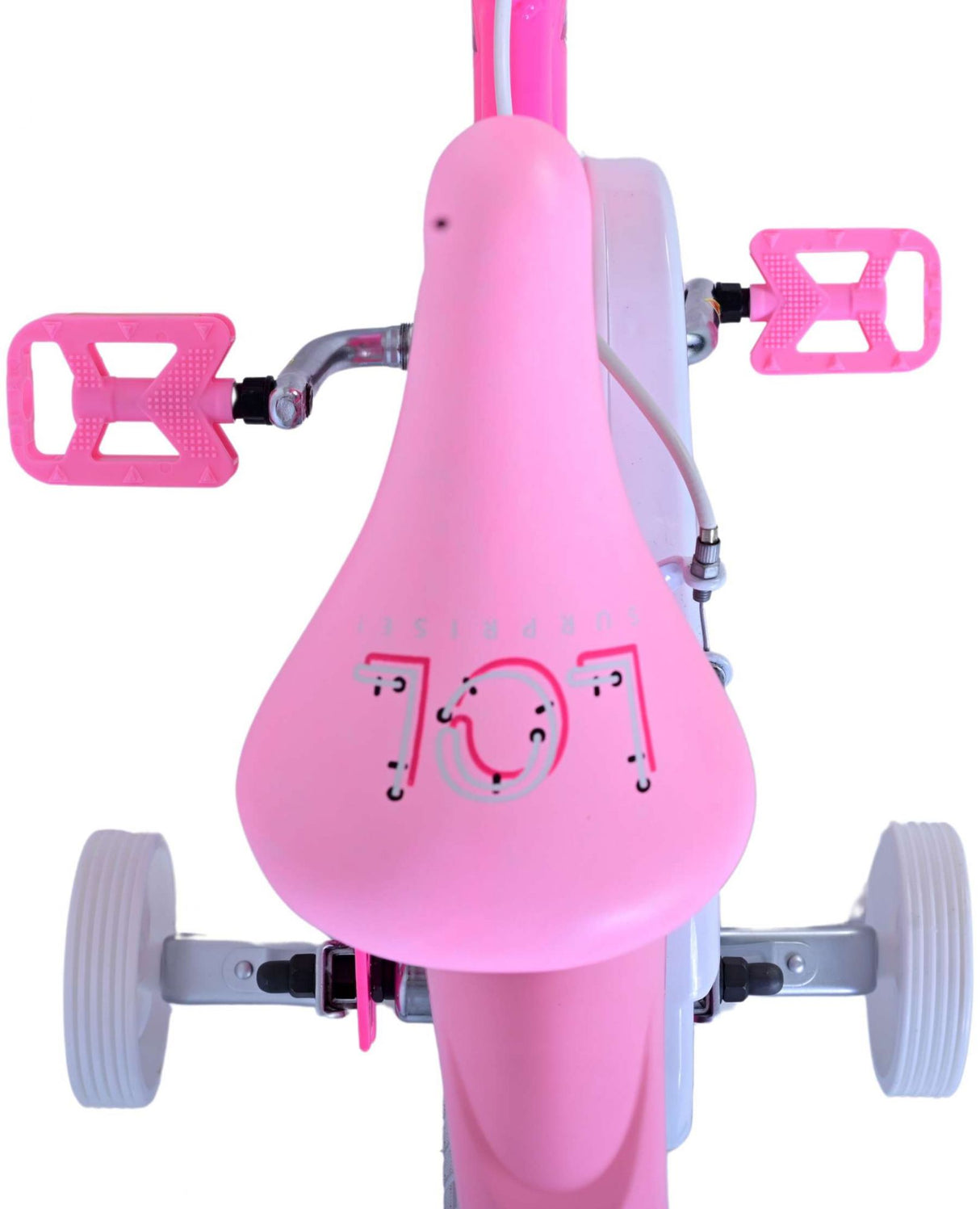 Volare Dolls Kinderfahrrad für Mädchen - 14 Zoll in Rosa mit Handbremsen