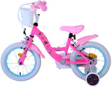 Volare Dolls Kinderfahrrad für Mädchen - 14 Zoll in Rosa mit Handbremsen