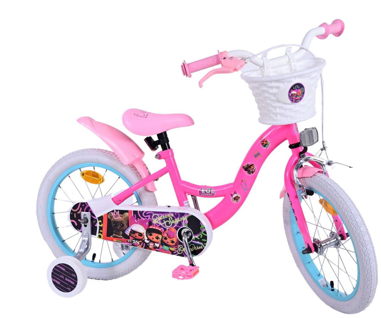 Volare Dolls Kinderfahrrad für Mädchen - 16 Zoll in Rosa für Kinder von 4 bis 6 Jahren