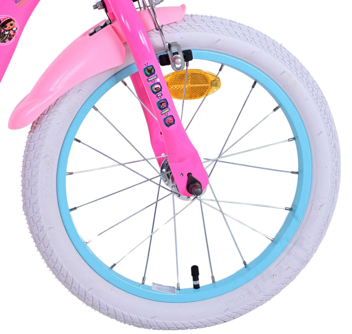 Volare Dolls Kinderfahrrad für Mädchen - 16 Zoll in Rosa für Kinder von 4 bis 6 Jahren