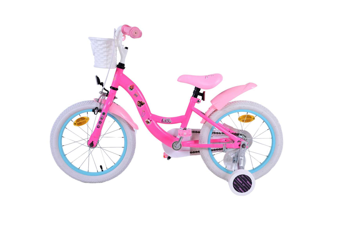 Volare Dolls Kinderfahrrad für Mädchen - 16 Zoll in Rosa für Kinder von 4 bis 6 Jahren