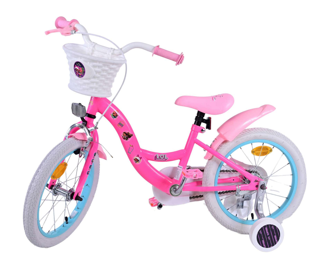 Volare Dolls Kinderfahrrad für Mädchen - 16 Zoll in Rosa für Kinder von 4 bis 6 Jahren