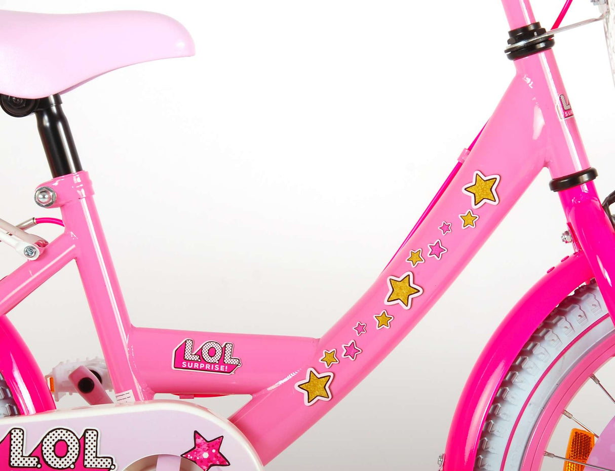 Rosa LOL Surprise Fahrrad mit praktischem GepÃ¤cktrÃ¤ger und Korb