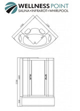 PureHaven 2in1 Whirlpool und Dampfdusche 150x150x225 cm mit Aluminiumrahmen Tropenbrause Sitzfläche Radio Massagefunktion Ozondesinfektion und Zubehör
