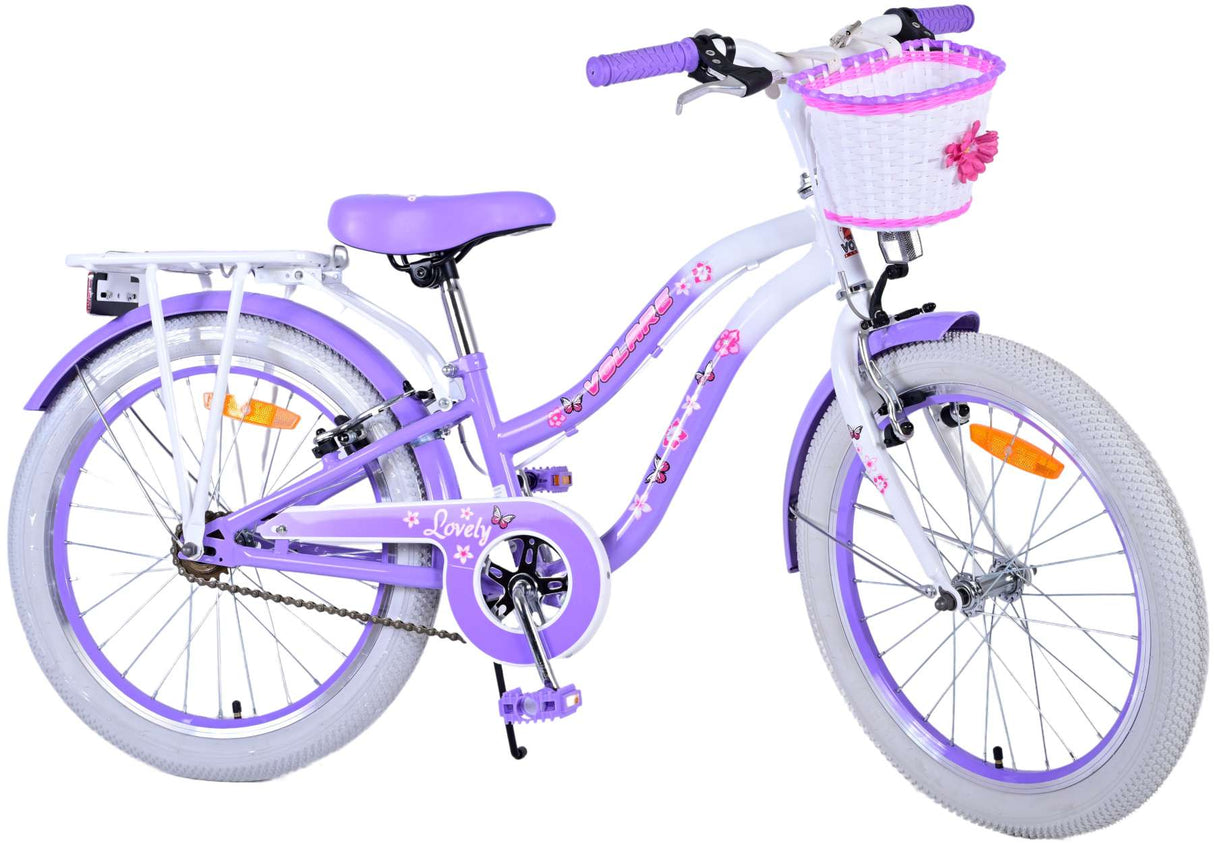 Volare Lovely Kinderfahrrad - Mädchen - 20 Zoll - Lila - Zweihandbremsen