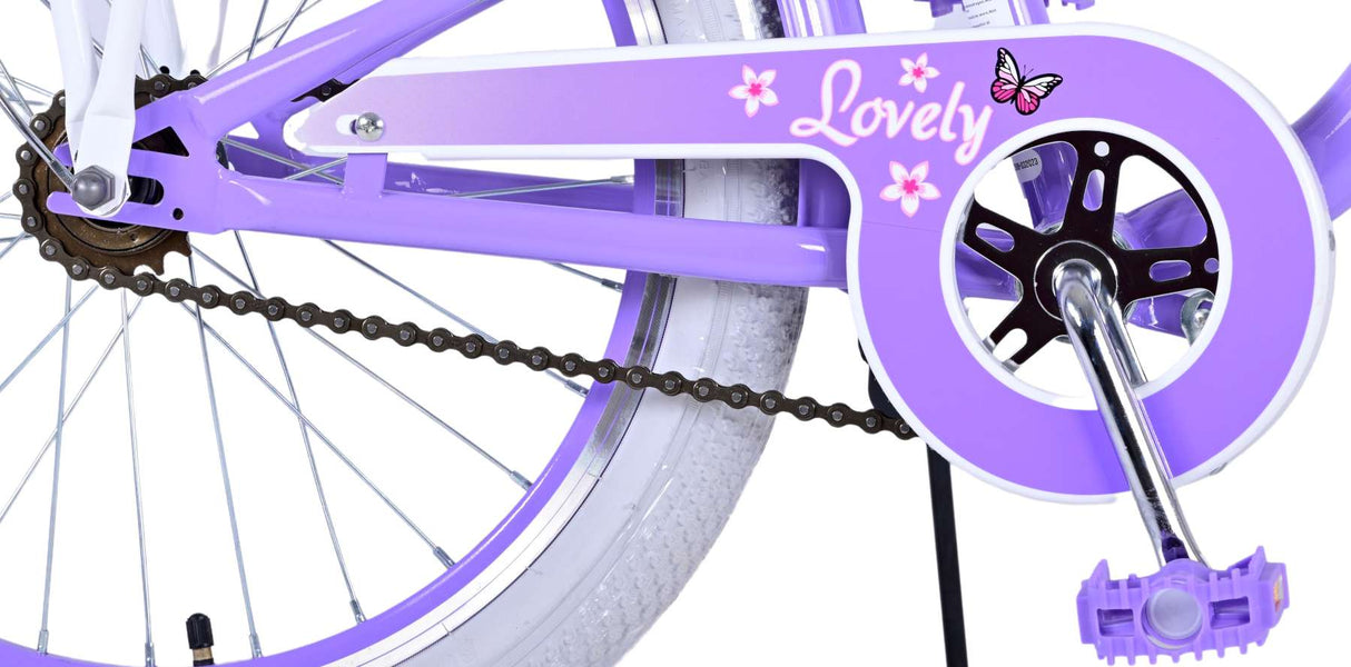 Volare Lovely Kinderfahrrad - Mädchen - 20 Zoll - Lila - Zweihandbremsen