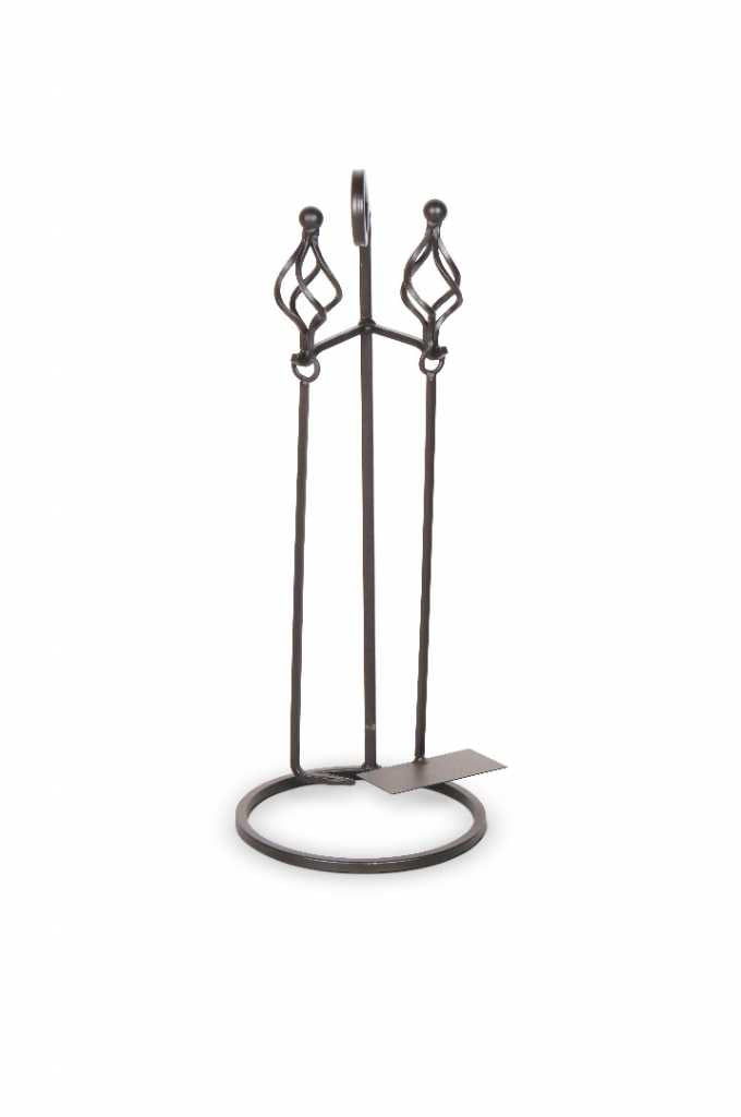 Markone Kaminbesteck Z123 schwarz 21x21x56 cm mit Schaufel und Schürhaken