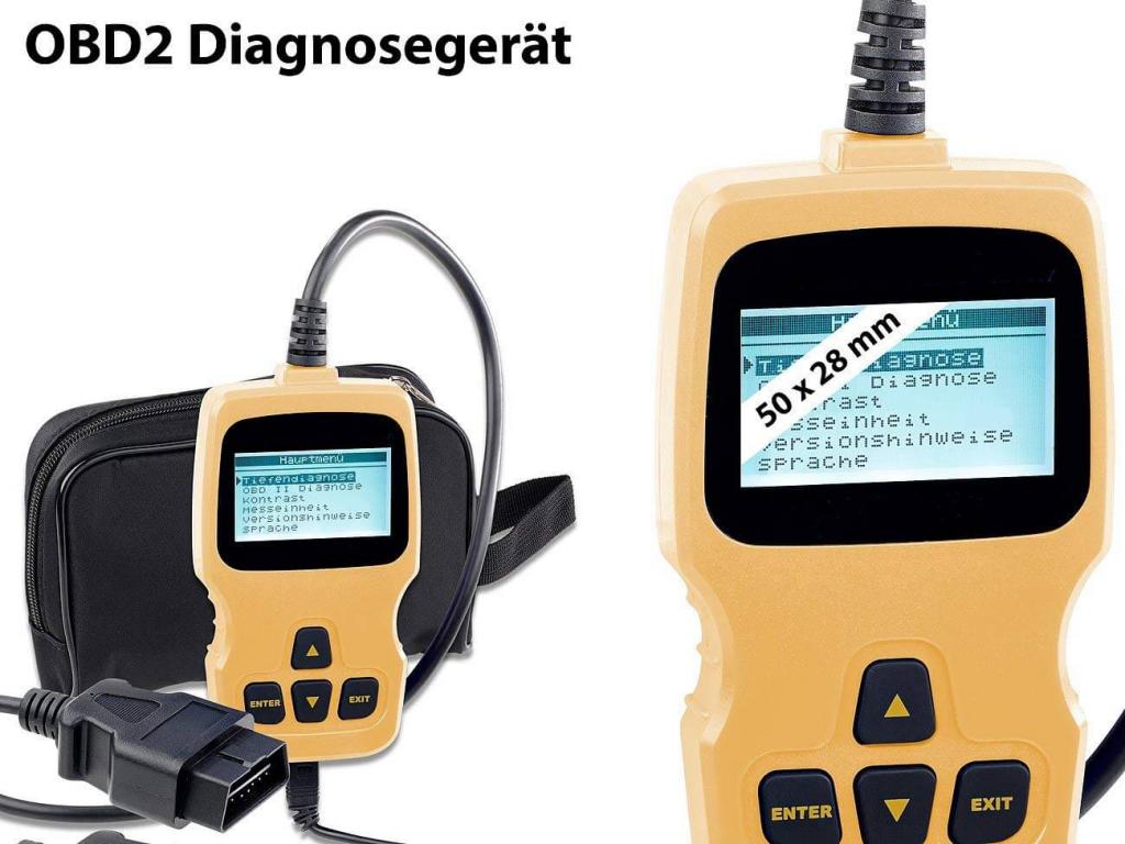 Lescars Motor OBD2 Diagnosegerät mit XL-LCD-Display Fehlerspeicher Analyse u. löschen
