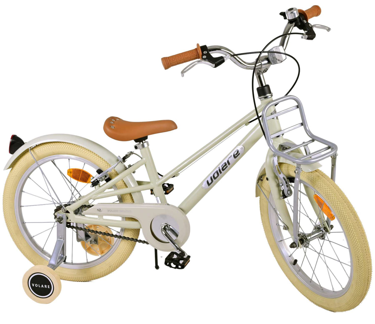Volare Melody Kinderfahrrad - Mädchen - 18 Zoll - Sand - Zwei Handbremsen