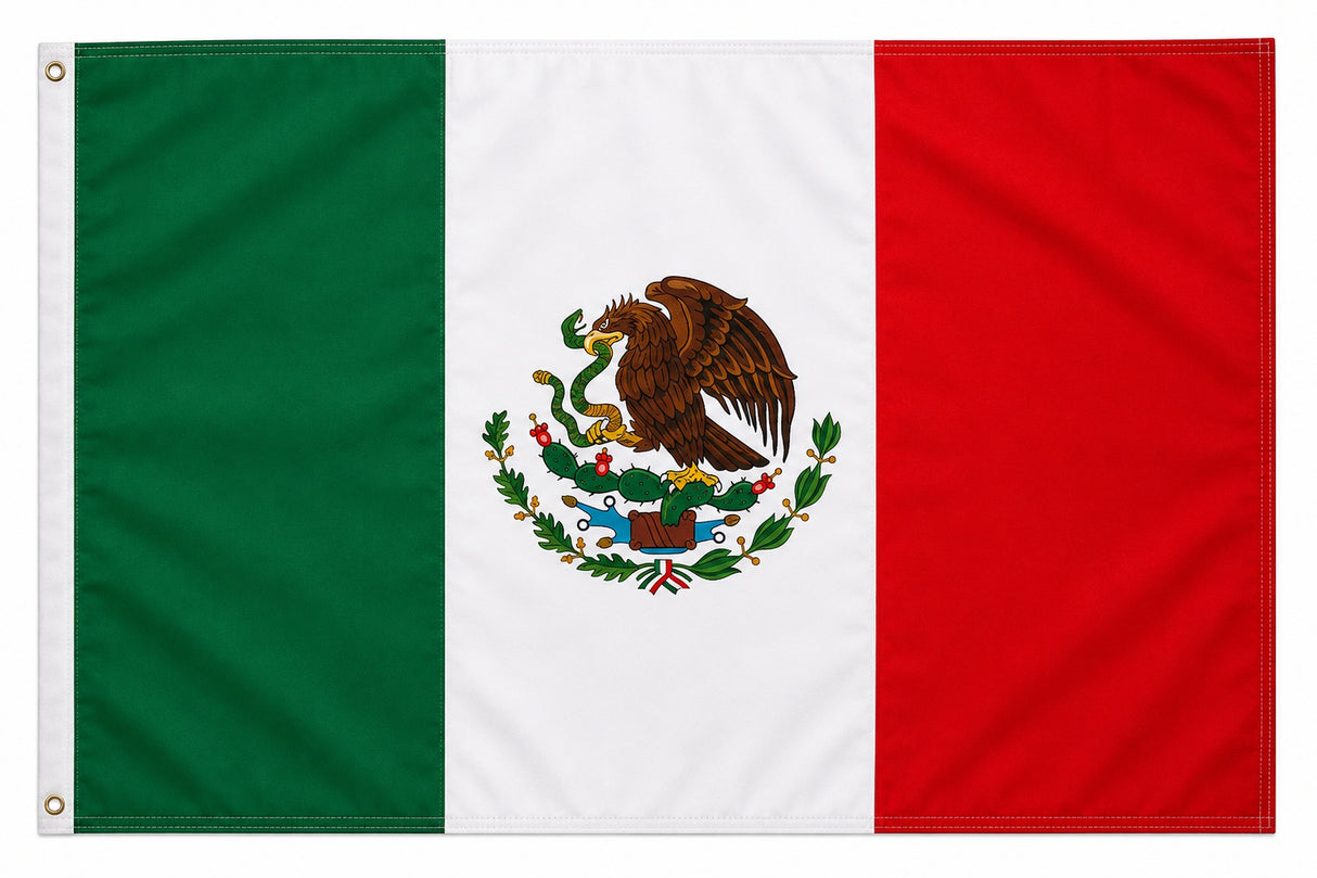 XXL Flagge Mexiko 250 x 150 cm Fahne mit 3 Ösen 100g/m² Stoffgewicht Hissflagge Hiss
