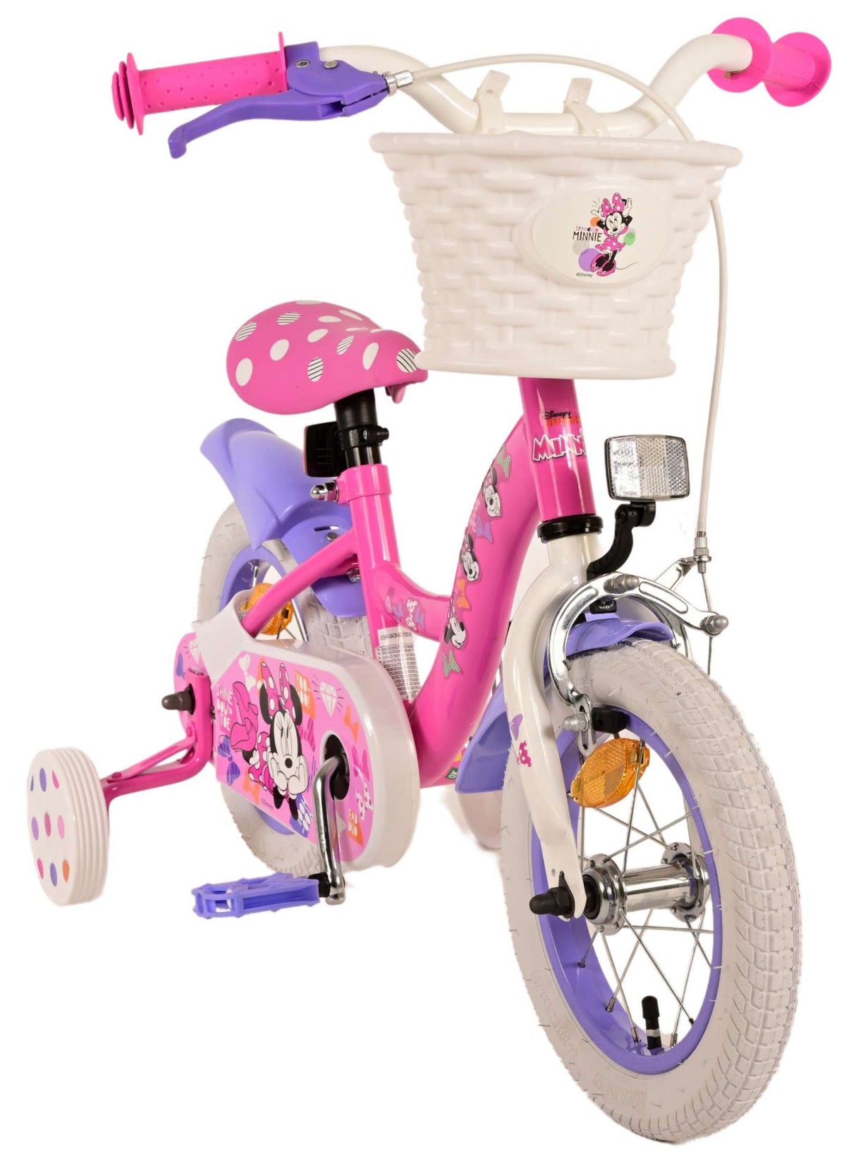 Volare Disney Minnie Kinderfahrrad 12 Zoll Pink - Sicherheit und Spaß für kleine Fahrradfans!