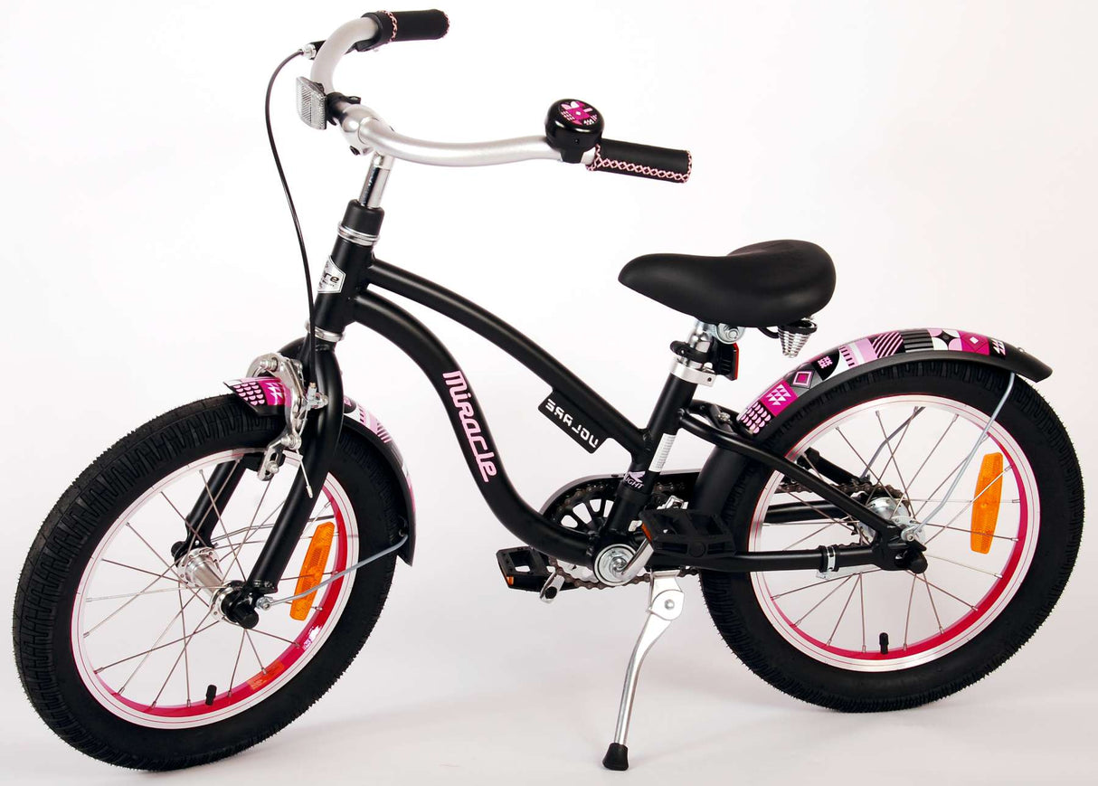 Volare Miracle Cruiser Kinderfahrrad - Mädchen - 16 Zoll - Mattschwarz - Prime Collection