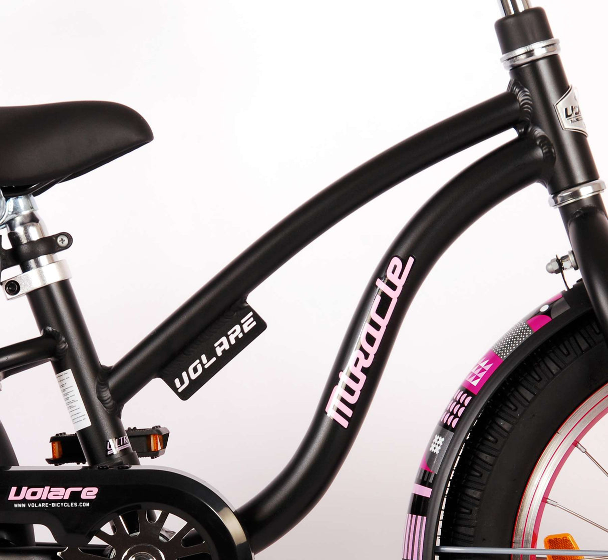 Volare Miracle Cruiser Kinderfahrrad - Mädchen - 16 Zoll - Mattschwarz - Prime Collection