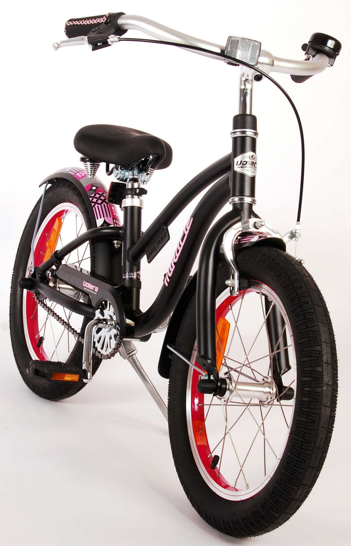 Volare Miracle Cruiser Kinderfahrrad - Mädchen - 16 Zoll - Mattschwarz - Prime Collection