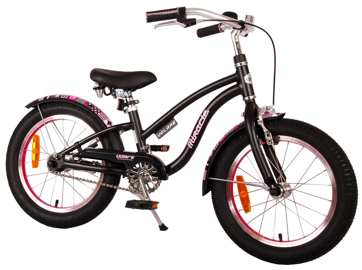 Volare Miracle Cruiser Kinderfahrrad - Mädchen - 16 Zoll - Mattschwarz - Prime Collection