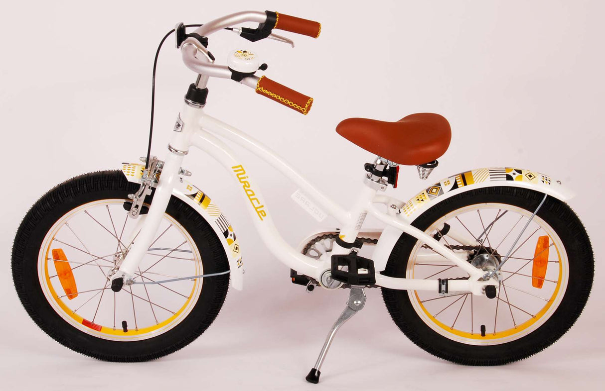 Volare Miracle Cruiser Kinderfahrrad - Mädchen - 16 Zoll - Weiß - Prime Collection