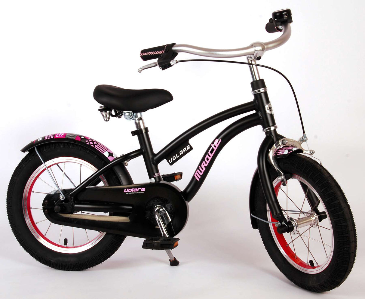 Volare Miracle Cruiser Kinderfahrrad - Mädchen - 14 Zoll - Mattschwarz - Prime Collection