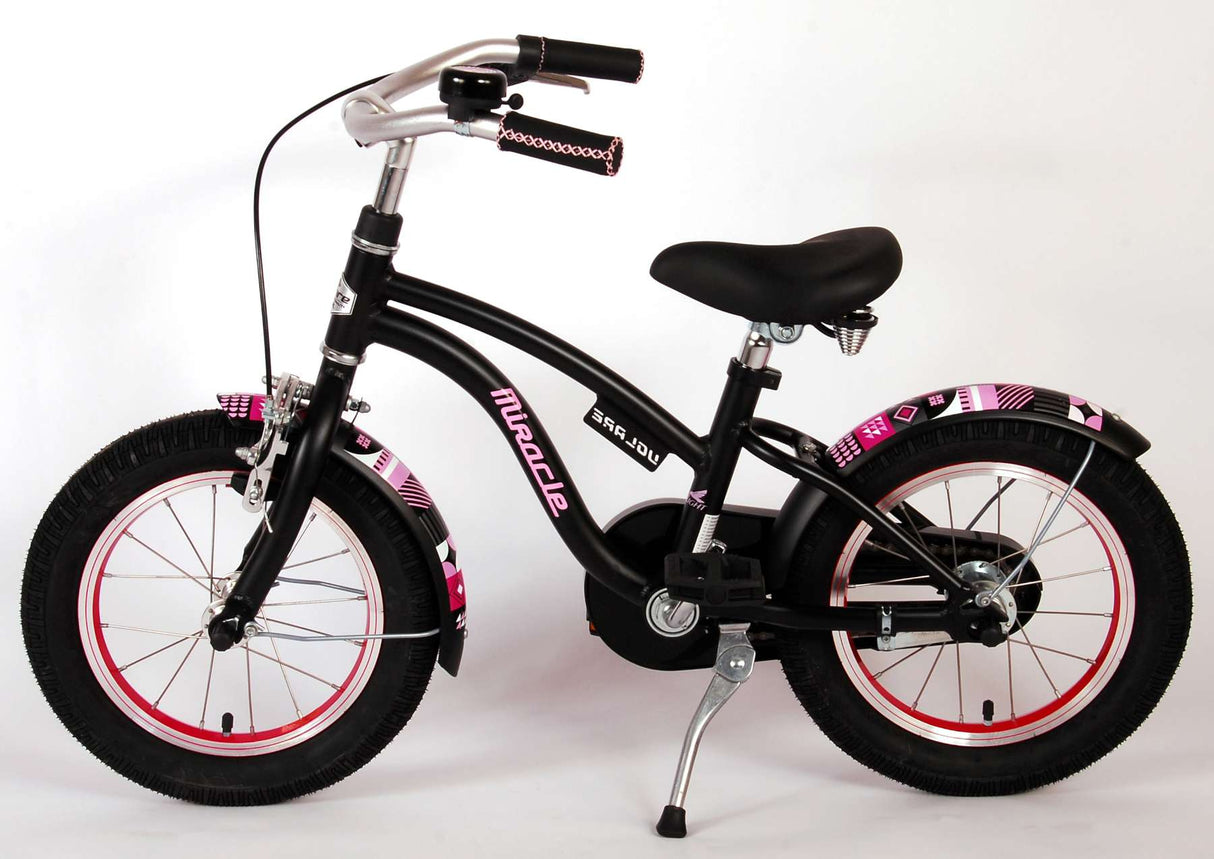 Volare Miracle Cruiser Kinderfahrrad - Mädchen - 14 Zoll - Mattschwarz - Prime Collection