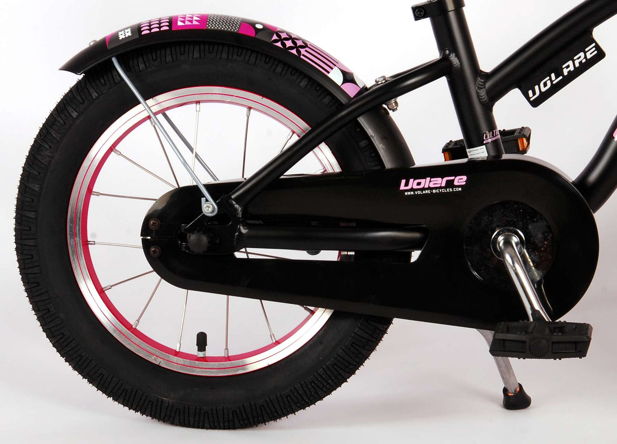 Volare Miracle Cruiser Kinderfahrrad - Mädchen - 14 Zoll - Mattschwarz - Prime Collection
