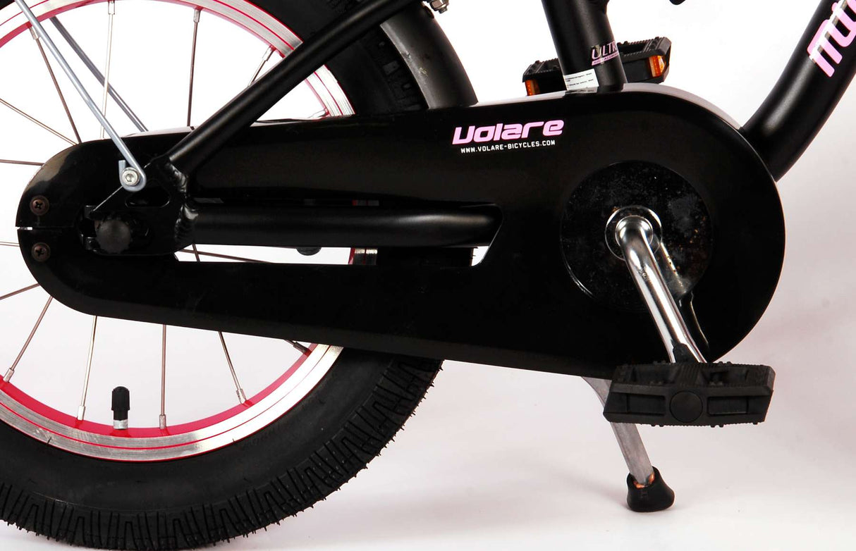 Volare Miracle Cruiser Kinderfahrrad - Mädchen - 14 Zoll - Mattschwarz - Prime Collection