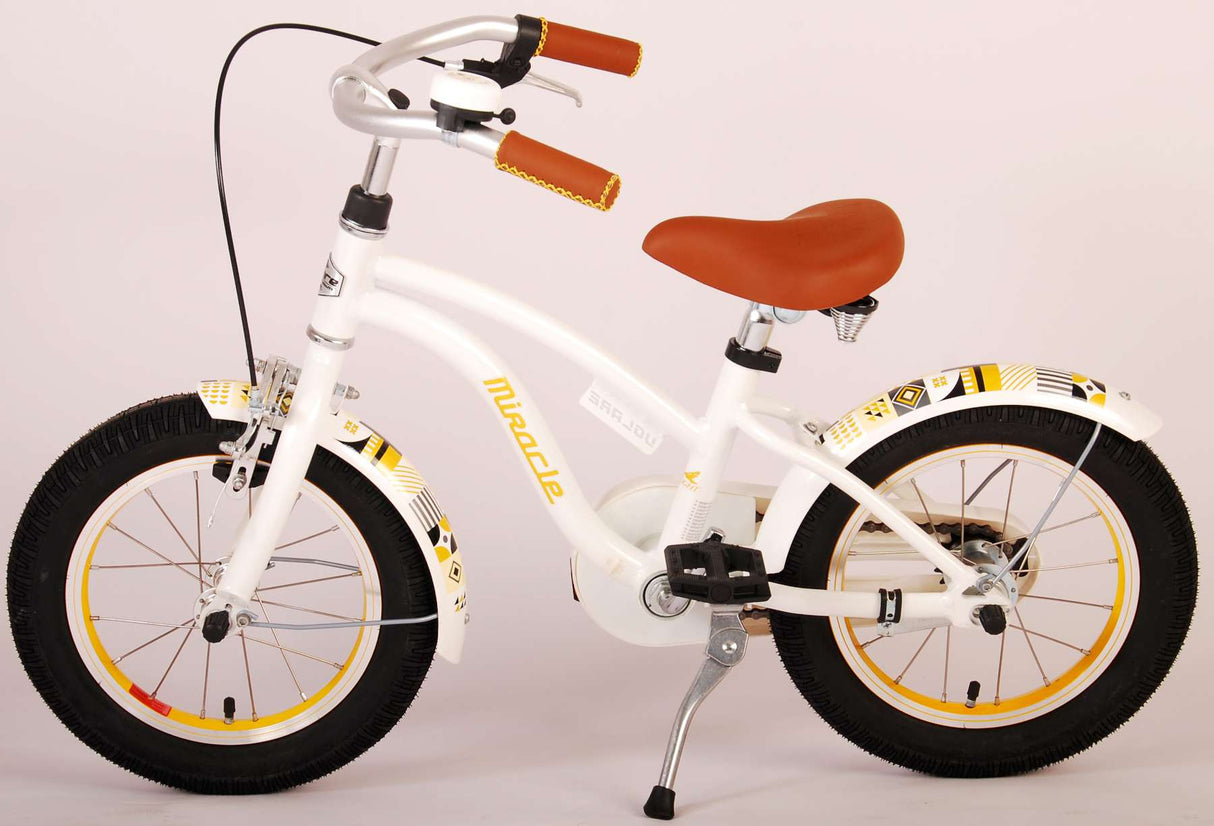 Volare Miracle Cruiser Kinderfahrrad - Mädchen - 14 Zoll - Weiß - Prime Collection
