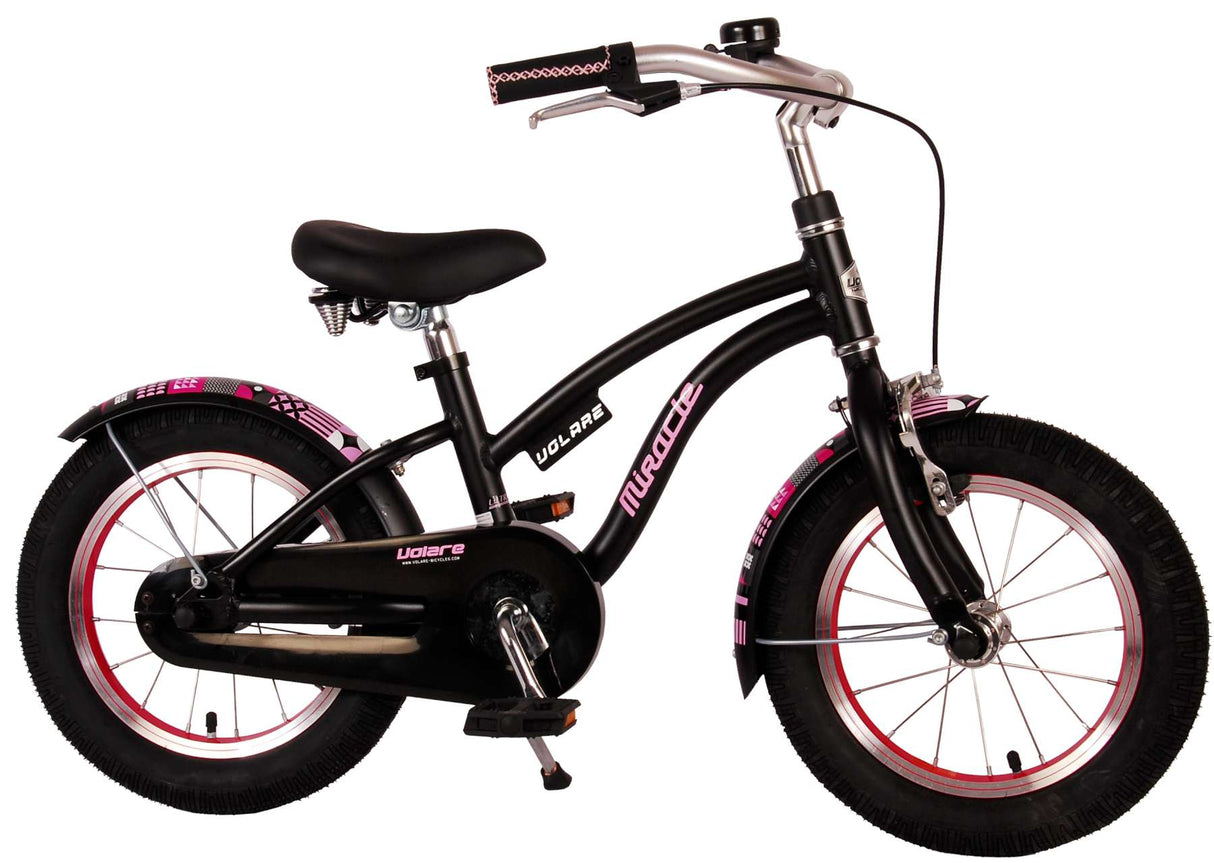 Volare Miracle Cruiser Kinderfahrrad - Mädchen - 14 Zoll - Mattschwarz - Prime Collection
