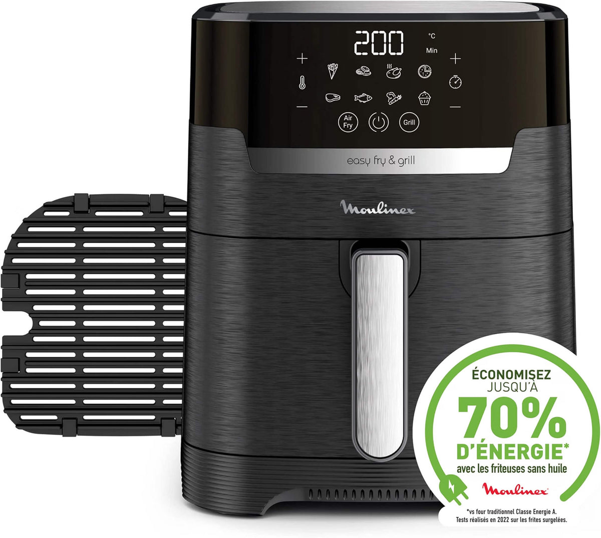 Moulinex-Heissluftfritteuse-4,2L in der Frontalansicht mit Grillrost