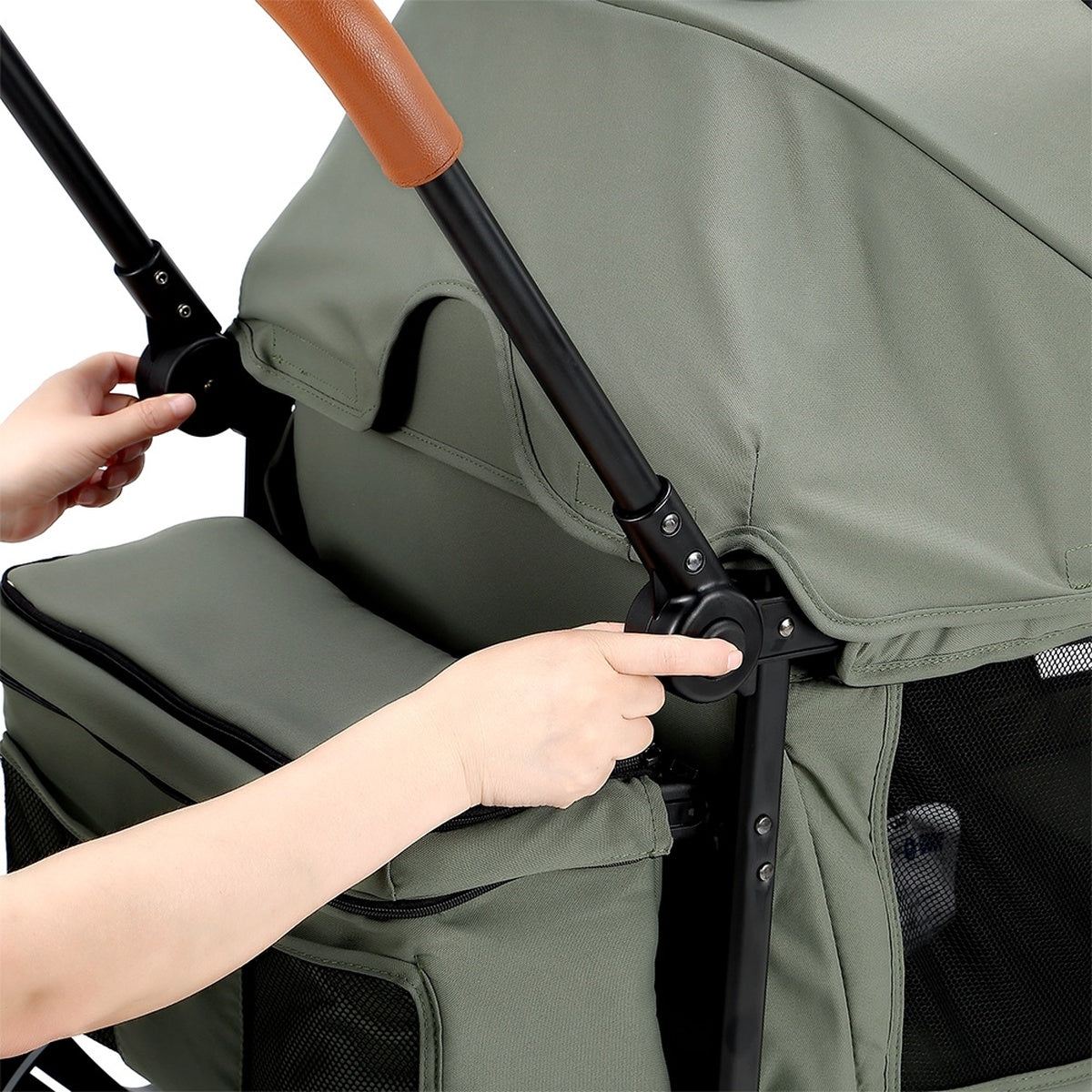 BabyTrold Adventure Bollerwagen für Kinder 2-Sitzer faltbar mit XXL-Verdeck