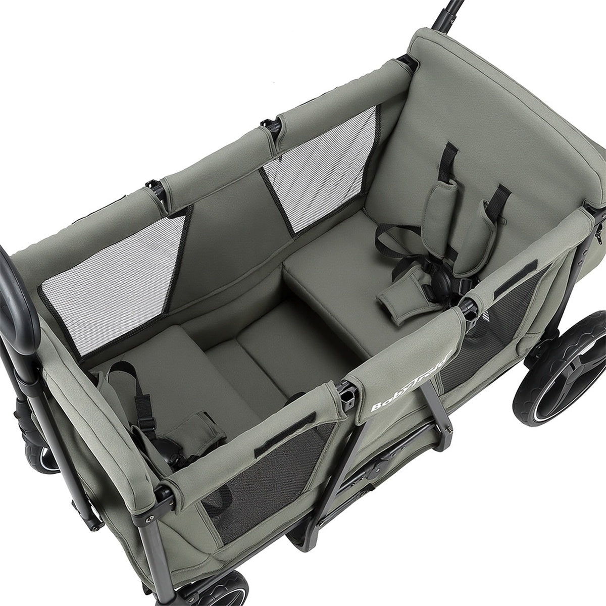 BabyTrold Adventure Bollerwagen für Kinder 2-Sitzer faltbar mit XXL-Verdeck