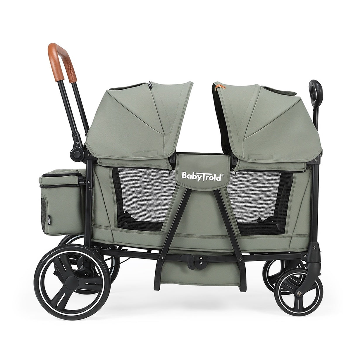 BabyTrold Adventure Bollerwagen für Kinder 2-Sitzer faltbar mit XXL-Verdeck