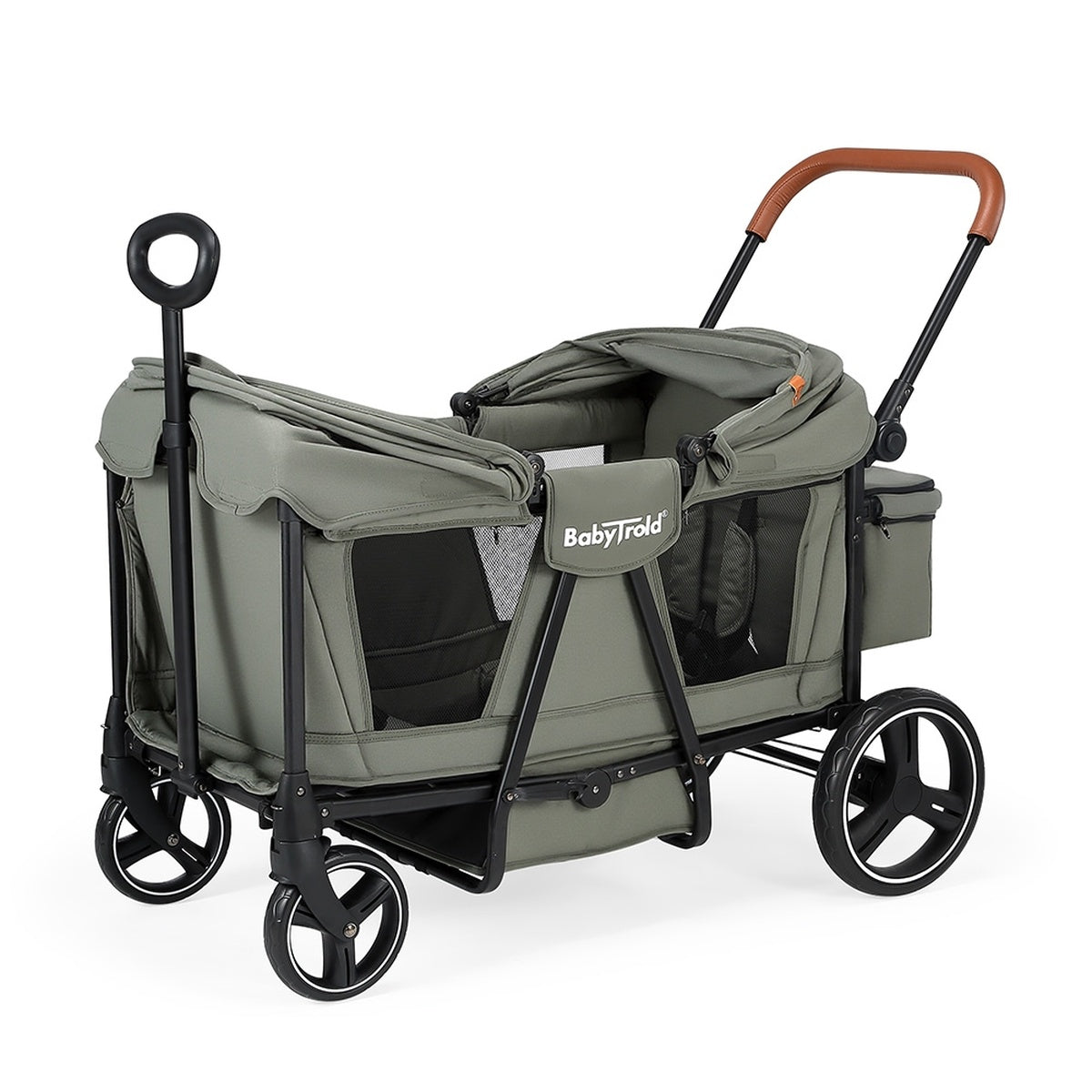 BabyTrold Adventure Bollerwagen für Kinder 2-Sitzer faltbar mit XXL-Verdeck