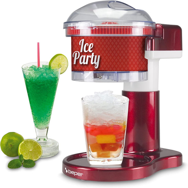 Beper P102GEL100 Ice Crusher im Profil mit 2 möglichen Eis Arten