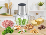 Beper P102ROB001 Glas-Zerkleinerer 1,5 L, 500 W Küchenhäcksler, Universalmixer, Edelstahl-Klingen, 2 Geschwindigkeiten, rutschfeste Basis, Lebensmittel zerkleinern